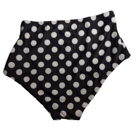 Black with White Polka dots Swim Bottoms Size M - Picture 3 of 3
